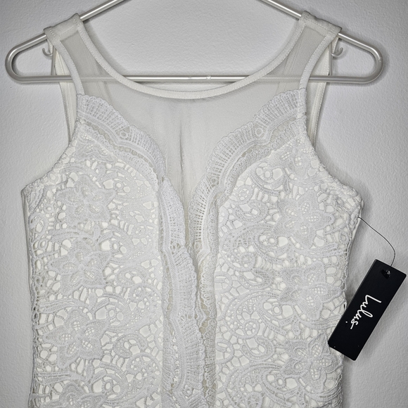 Lulus Cali Cantina White Lace Bodysuit Sz L - Picture 5 of 16